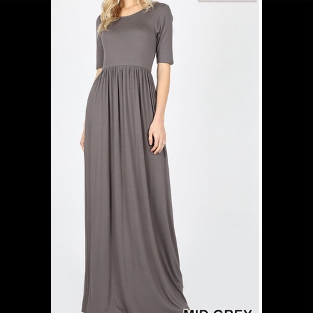 Beautiful Grey Plus Maxi Dress